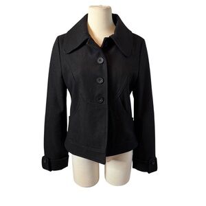 Women’s Large Tulle Black Pea Coat